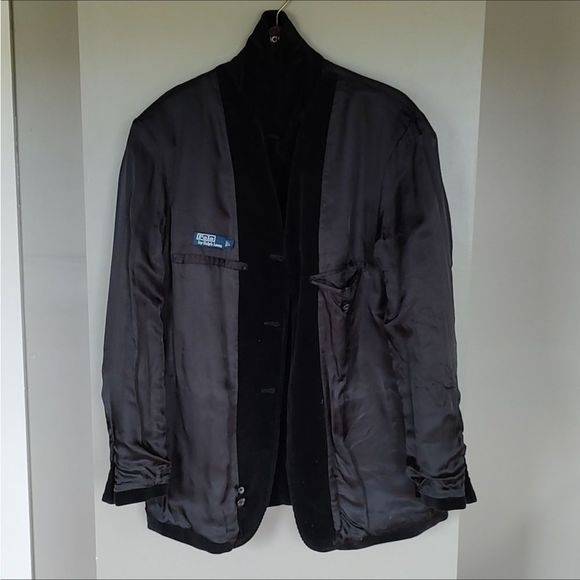 VTG Polo Ralph Lauren Corduroy Sport Coat Black Size Mens Large - Picture 4 of 10